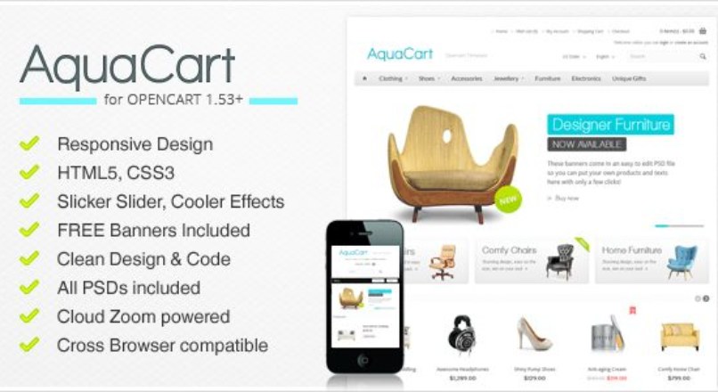 AquaCart — a Premium Responsive OpenCart Template