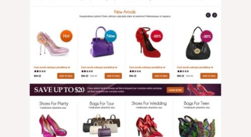 OpenCart Bags and Shoes Theme