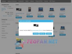 Side Shopping Cart with Popup Confirmations