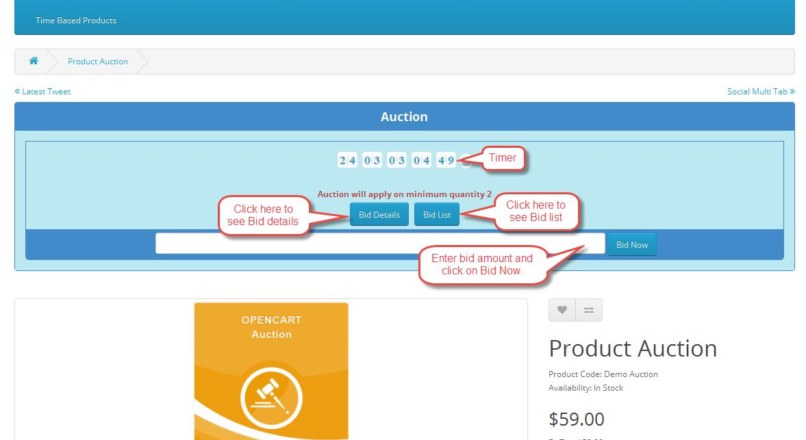 Opencart Auction