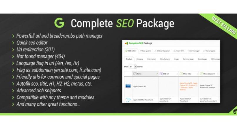 Complete seo package v4.1.8 ocmod the best seo extension for opencart