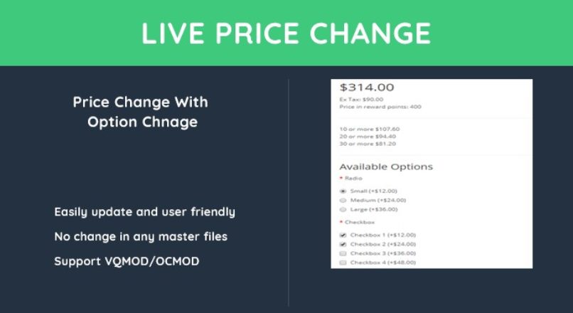 Price Change with option change OCMOD