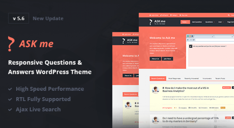 Ask Me 5.6 – Responsive Questions & Answers WordPress RUS