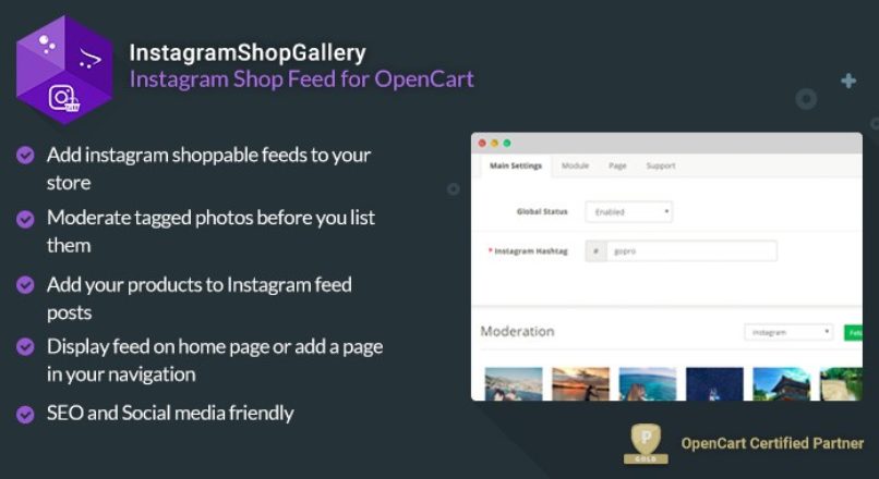 InstagramShopGallery 3.1.1 — лента Instagram с возможностью покупки для OpenCart 3