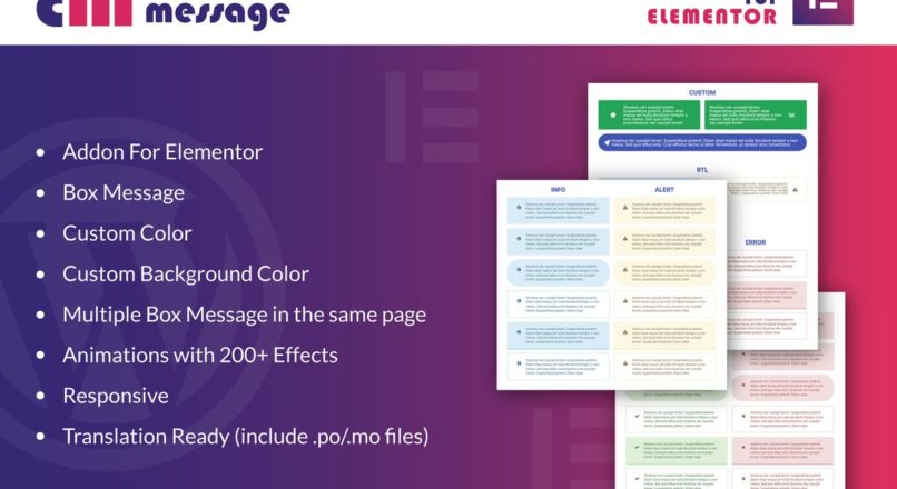 Box Message for Elementor WordPress Plugin