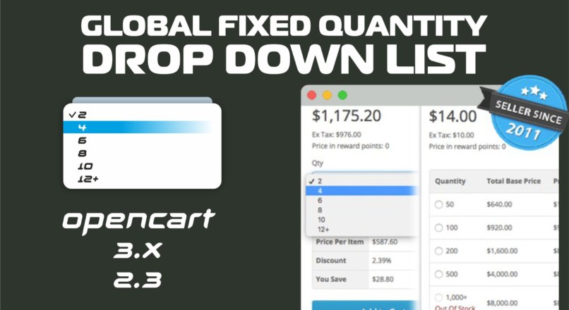Global Fixed Quantity Drop Down List v. 2.0.0