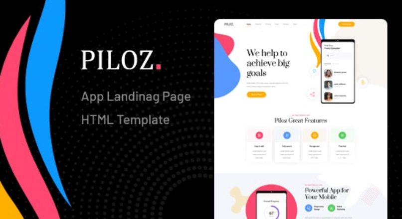 Piloz – App Landing Page HTML Template