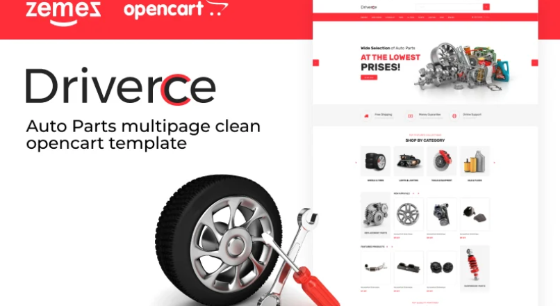 Auto Parts Multipage Clean OpenCart Template