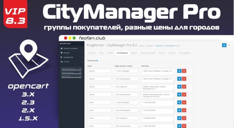 CityManager Pro v.8.3 (группы покупателей, разные цены для городов) nulled VIP