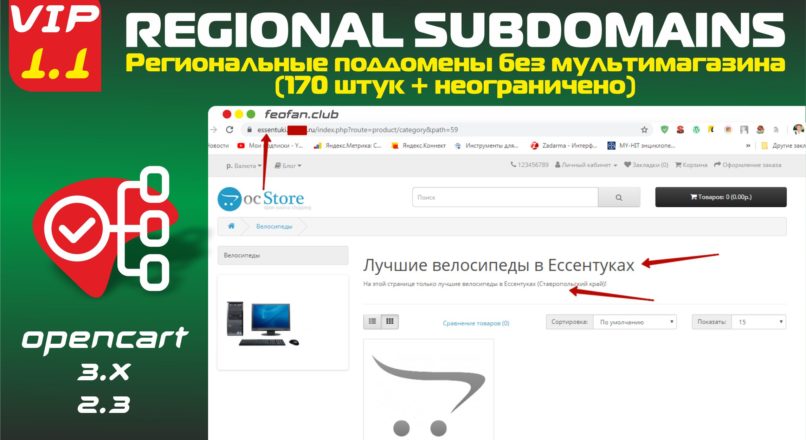 Regional subdomains – Региональные поддомены без мультимагазина (170 штук + неограничено) 1.1 VIP