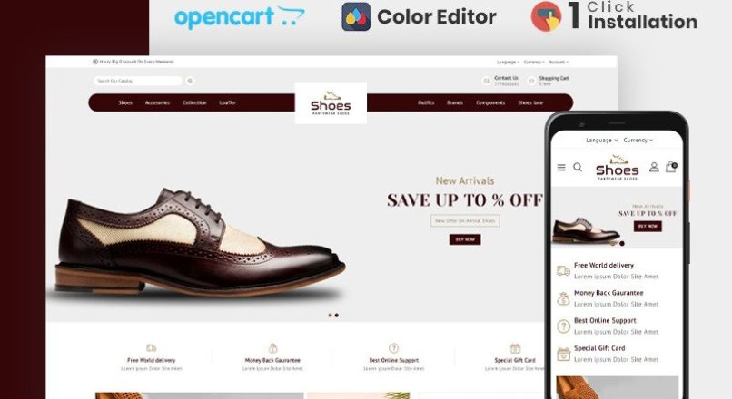 Shoes Store Responsive Opencart Theme v.1.0