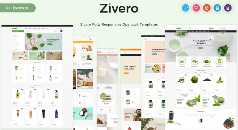 Zivero Organic & Beauty OpenCart 3 Template (6 Themes) 1.0