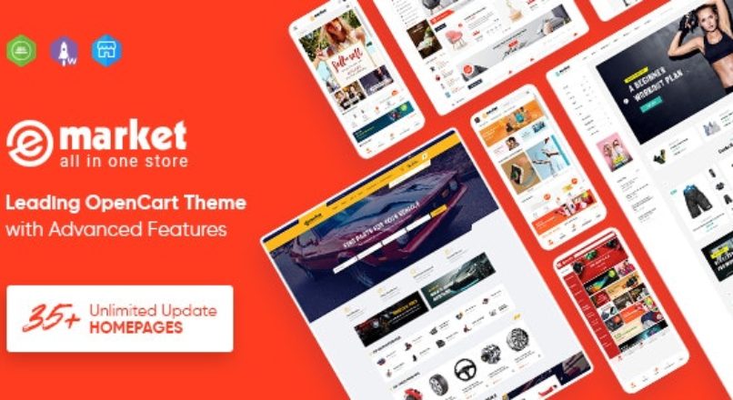 eMarket — Multipurpose MarketPlace OpenCart 3 Theme (35+ Homepages & Mobile Layouts Included) v1.3.5