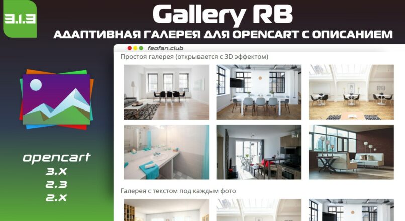 Gallery RB адаптивная галерея для opencart с описанием 3.1.3